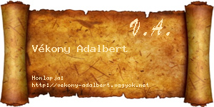Vékony Adalbert névjegykártya